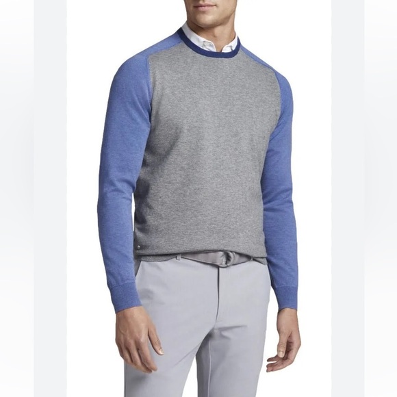 Peter Millar Other - Peter Millar Riffs Ringer Sweater British Grey blue sweater crewneck size M